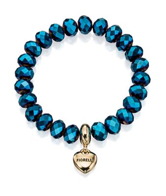 Stretch bead bracelet with heart charm